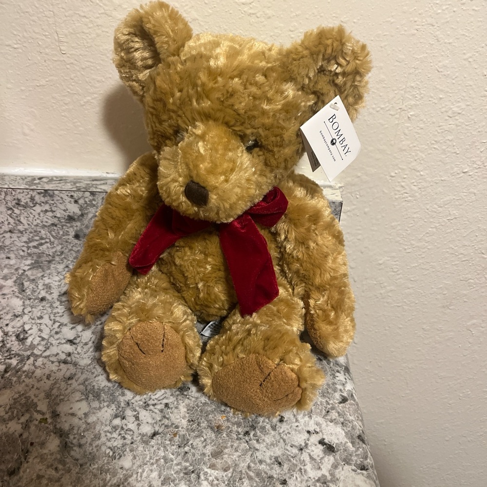 Bombay Brown Teddy Bear with Red Bow